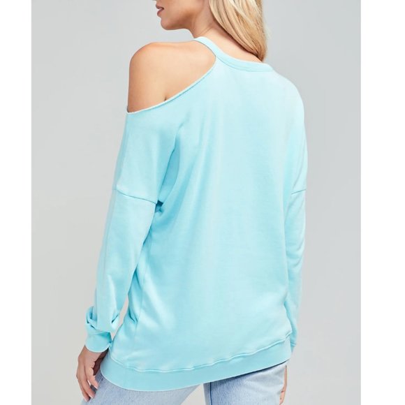 NWT Wildfox Asymmetrical Long Sleeve Knit Sweater Top Size XS - Picture 4 of 9